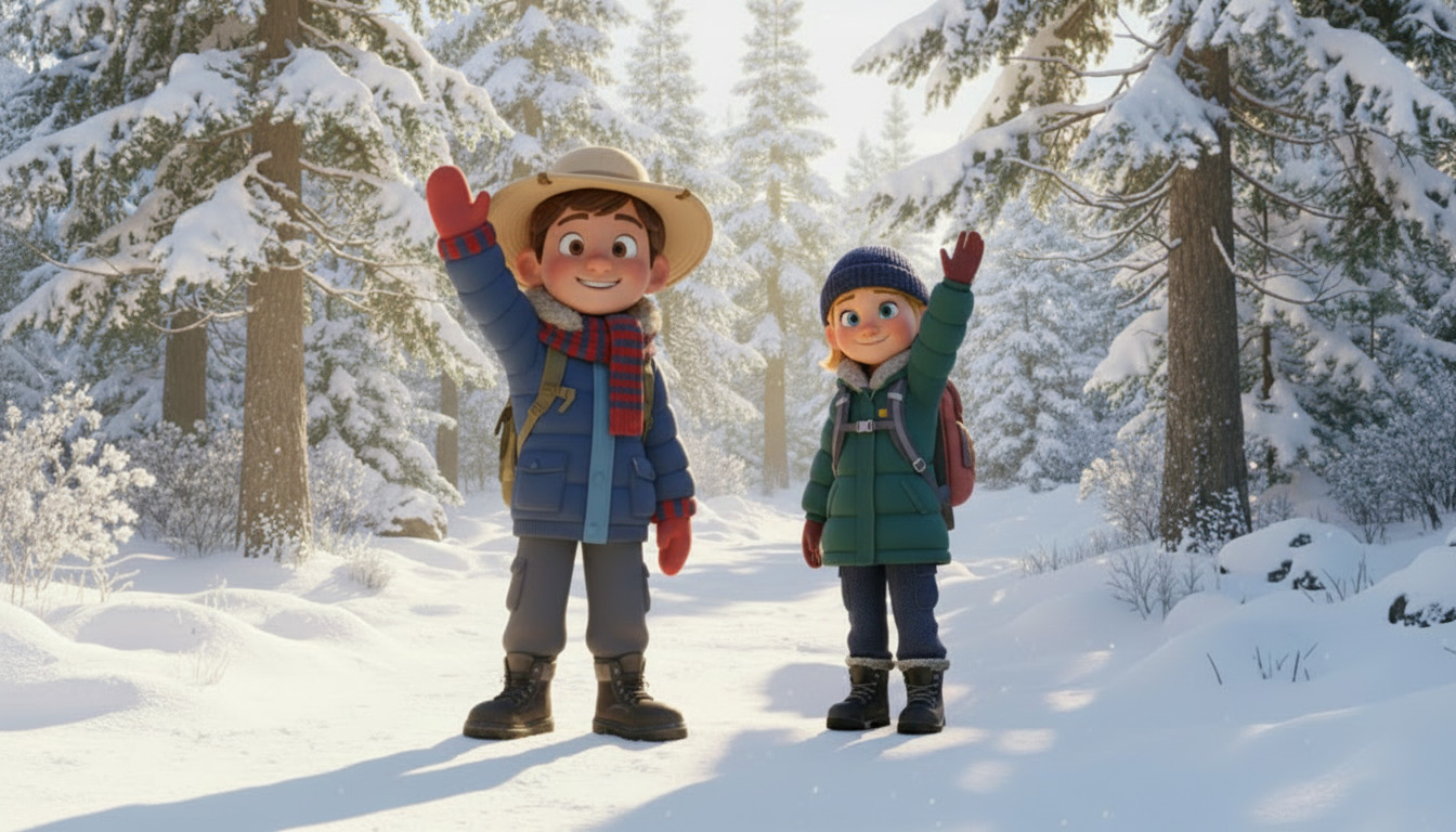 naturfotografie.de - KIDS - Timo und Nina im Winterwald